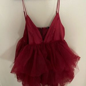 Red tulle dress